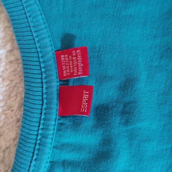 Esprit Teal Scoop Neck T-shirt - Picture 2 of 6